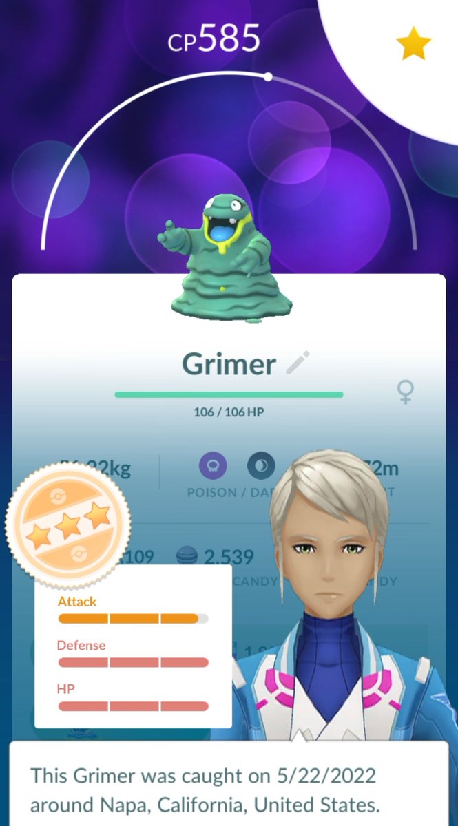 vaniemermaid's tweet image. I caught another 98% Alolan Grimer from Research Breakthrough! 🤣
#PokemonGo #pogo #alolangrimer
