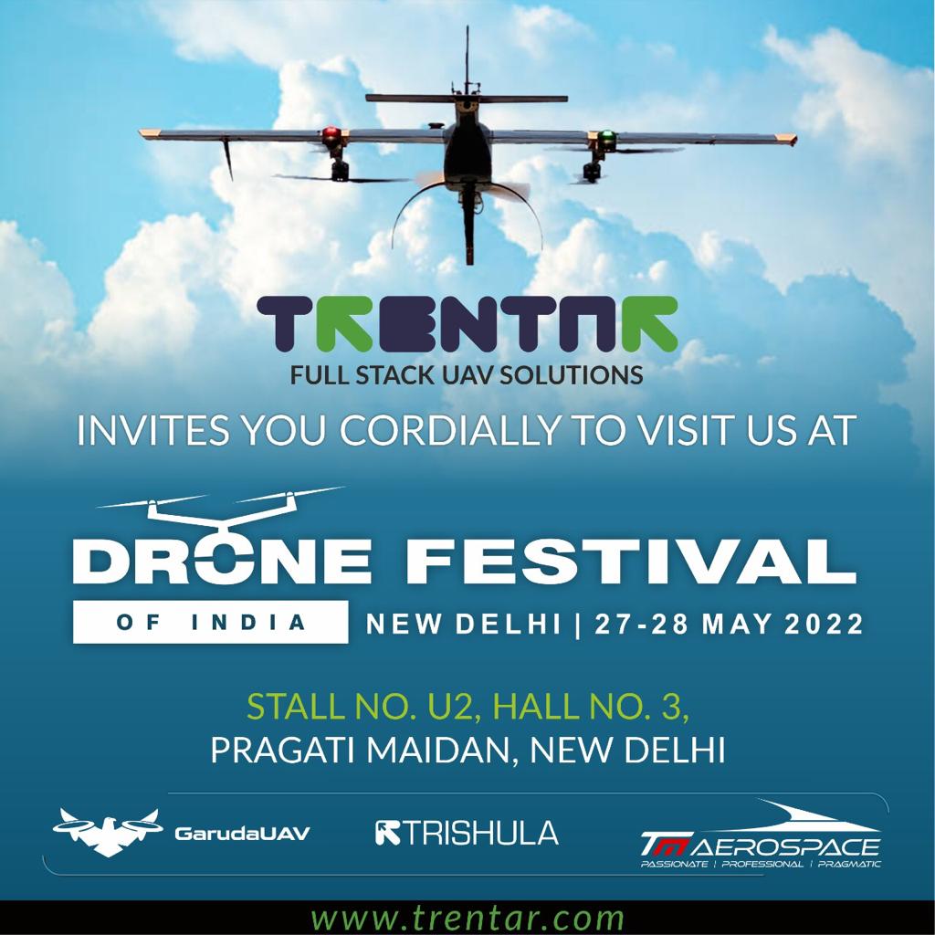 garudauav's tweet photo. We are participating in Drone Festival of India.

You are our special guest and we welcome each one of you with a *"Flying Attitude"*

#Trentar #GarudaUAV #Trishula #TMA #DFI2022 #Dronefestival #UAV https://t.co/Ff4BNj2XIW