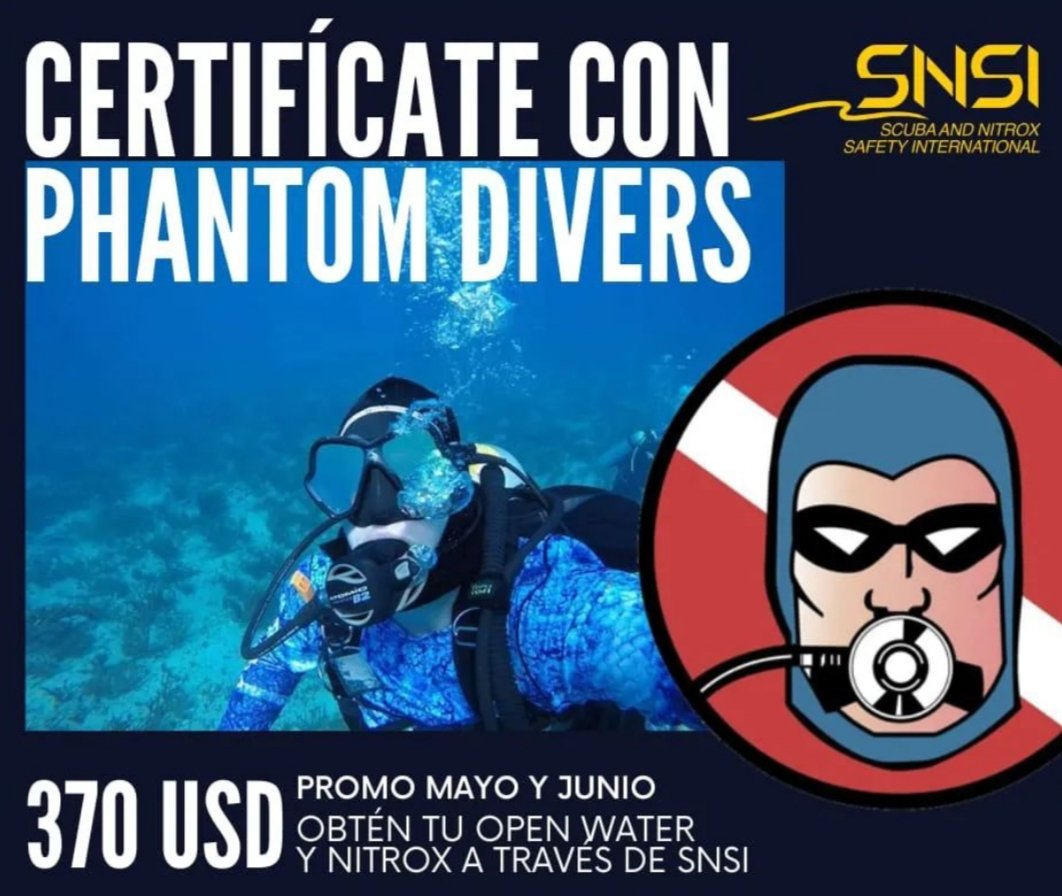 phantomdivers's tweet photo. Durante los meses de MAYO Y JUNIO aprende a bucear con nosotros,PHANTOM DIVERS DIVE CENTER en Playa del Carmen,México,desde 1983,experiencia y  profesionalismo. #divefun #divesafe #divephantom #snsi #PlayaDelCarmen #verano2022 https://t.co/uJ9vl8ZEen