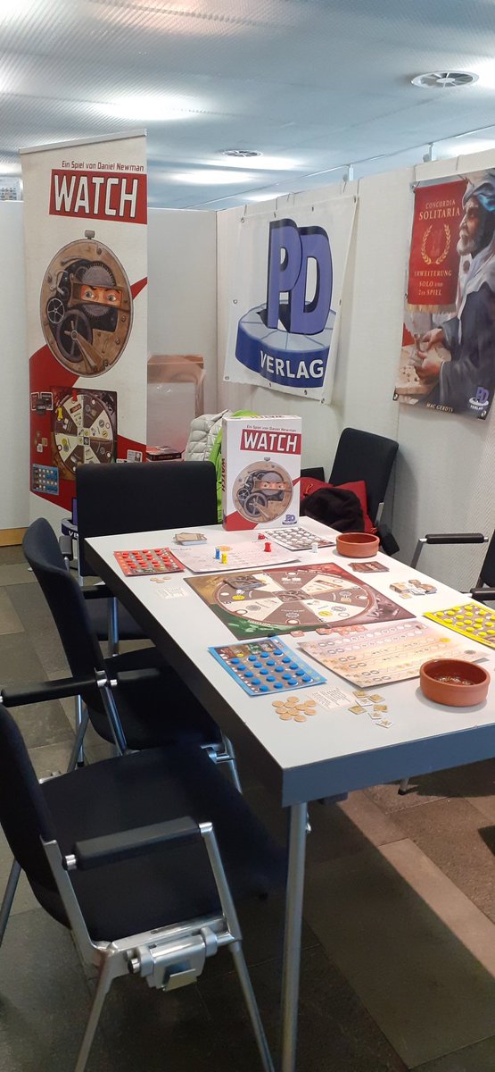 nicolasstraccia's tweet photo. Last week I had the chance to visit a local con here in Germany for the first time! The #SpieleWahnsinn in Herne. Didn't get the chance to take many pictures, but I came across @dnlnwmn's #Watch at the #PDVerlag stand - neat! https://t.co/8dD4wjaEWj