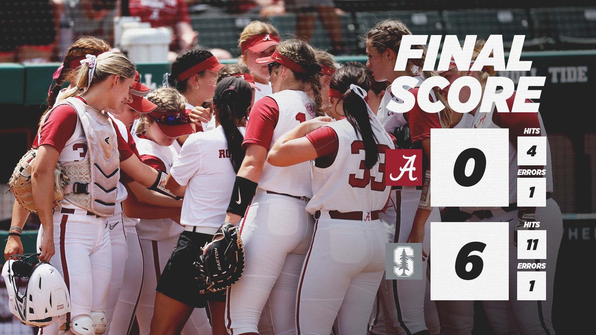Alabama Softball on Twitter "Stanford wins game 7 as Alabama's season comes to an end in the