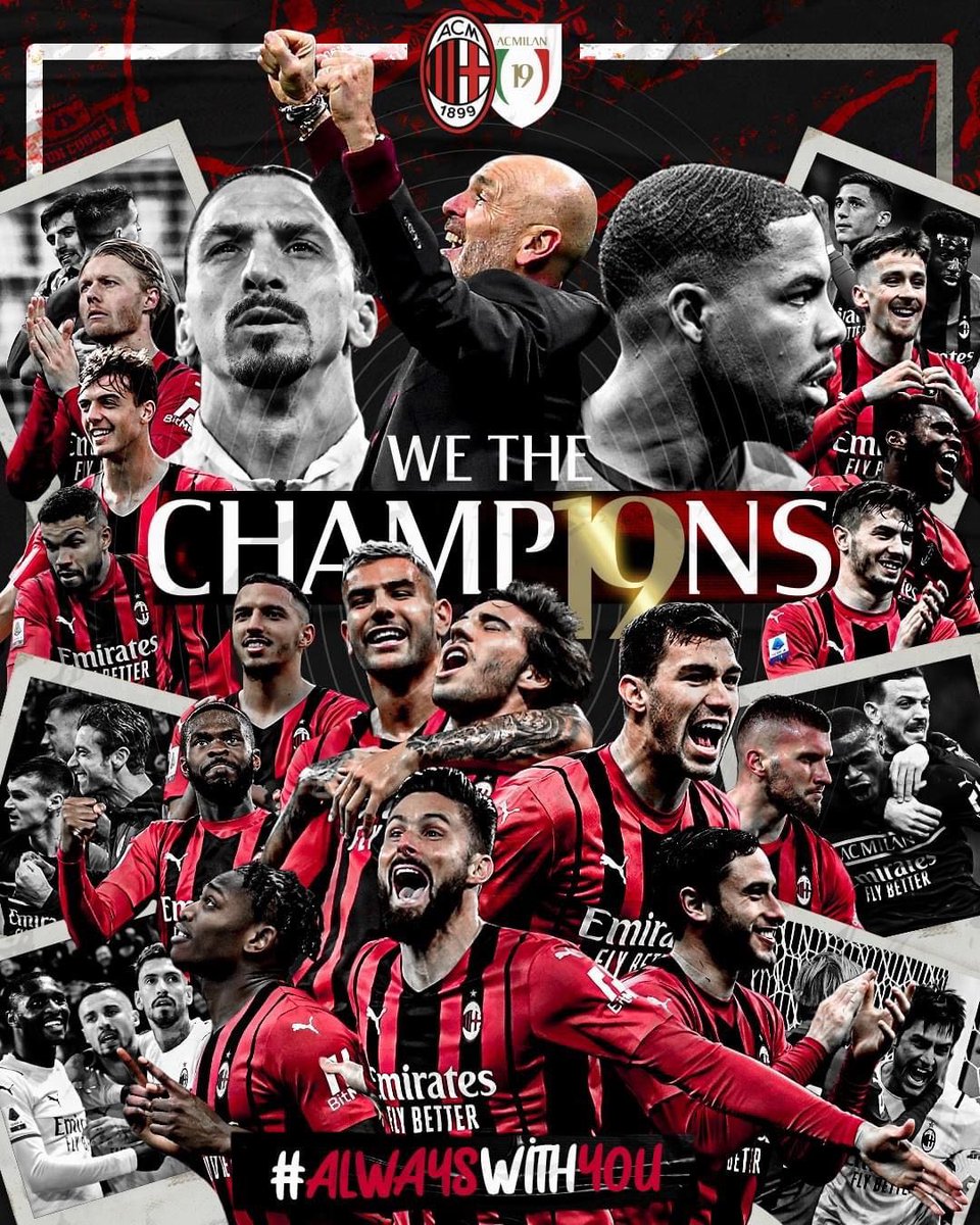 LemaRafael's tweet photo. Milan después de 11 años estampa su nombre en la historia de la Serie A de Italia derrotando al Sassuolo 3 goles a 0. Título 19 para los rossoneri  que tuvieron en Rafa Leao y Oliveir Giroud a sus grandes figuras 
CAMPEÓN MILÁN !!! https://t.co/04nX7FI7WU