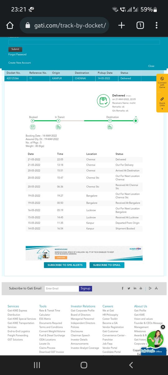 adag2093's tweet photo. @GATIKWEIndia I had booked a shipment 7 days before, the item is not delivered to me but is is showing as Delivered in tracking. This is absolute fraud. Also wrong details are shown as 5 no of packages instead of 1 and weight
Check this and deliver my parcel asap. @tweety_shubhi https://t.co/qAhYsn05Oa
