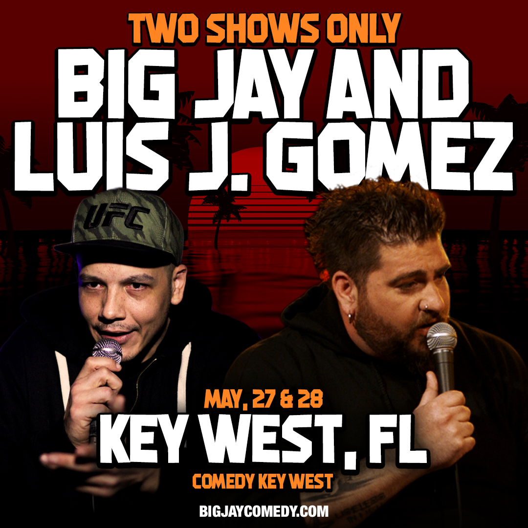 bigjayoakerson's tweet photo. Key West, Florida
@luisjgomez and I are coming  for2 SHOWS ONLY this Friday and Saturday at @comedykeywest on May  27 &amp; 28 
Go to https://t.co/VXK8XPb9D7 for tickets. See you there. https://t.co/zyn3DSenZl
