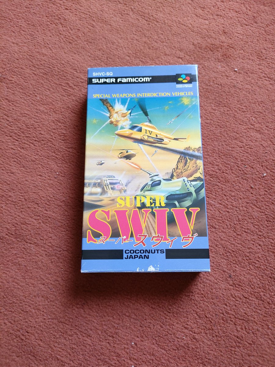 matthaoh's tweet photo. #1jour1jeu avec quelques jours de retard, #SuperSwiv #SuperFamicom #Nintendo.
Un shooter, ma foi, fort sympathique. Au choix un hélico ou un tank / buggy, en solo ou en duo et c'est parti ! Un très bon souvenir d'enfance ! https://t.co/e52gsVi67W