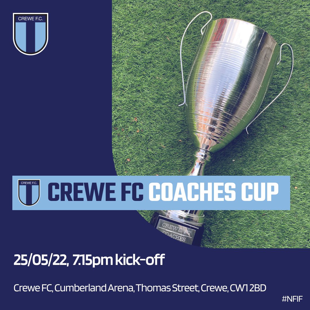 CreweFC's tweet photo. ๐ง๐๐๐ฆ ๐ช๐๐๐โฆ
๐๐งโ๐ฆ ๐ง๐๐ ๐๐ฅ๐๐ช๐ ๐๐ ๐๐ข๐๐๐๐๐ฆ ๐๐จ๐ฃ ๐ฎ๐ฌ๐ฎ๐ฎ
๐ Wed 25/05/2022
๐ 7.15pm Kick Off.
๐#NFIF Trophy
๐@CreweFC, Cumberland Arena, CW1 2BD
๐ฅค Cafe Open
๐ ยฃ1 Donation for entry - all proceeds to @MacHouse_AH
๐๐ป See you there! https://t.co/LHv9MpVh0V