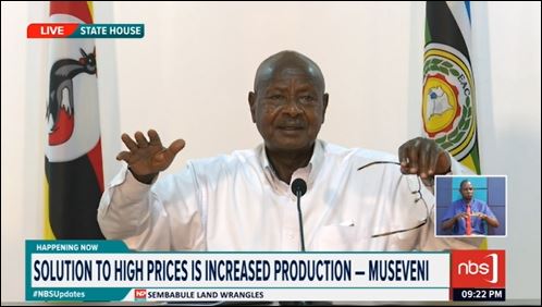 President Museveni: It's a mistake to abandon our long time development programs by being diverted by these small economic challenges. 

#NBSUpdates