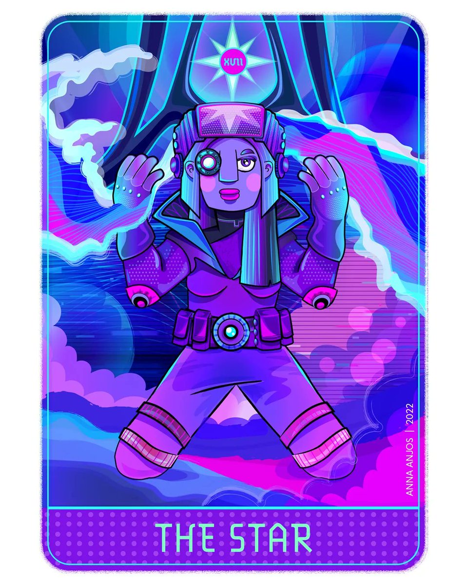 annaanjos's tweet photo. XVII • THE STAR { Cyberpunk Tarot } #cyberpunk #illustration #tarot https://t.co/G3AnsuC6Ii
