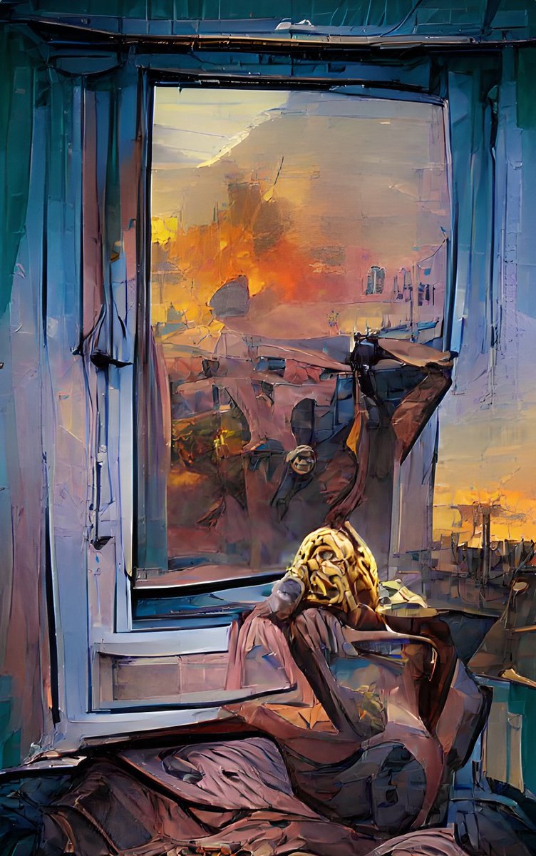 Tx2Ai's tweet photo. Woman at the window looking at the War 13.
https://t.co/TXJMJ45jxC
#NFT #SalvadorDali #abstractnft #abstractpainting #NFTartist #Nftarts #nftartgallery #UkraineRussiaWar #Ukraine #womanatthewindow #muchachaenlaventana #galleryart #gallerywall #artgallery #dali #Metaverse https://t.co/1fhIXpNXv7