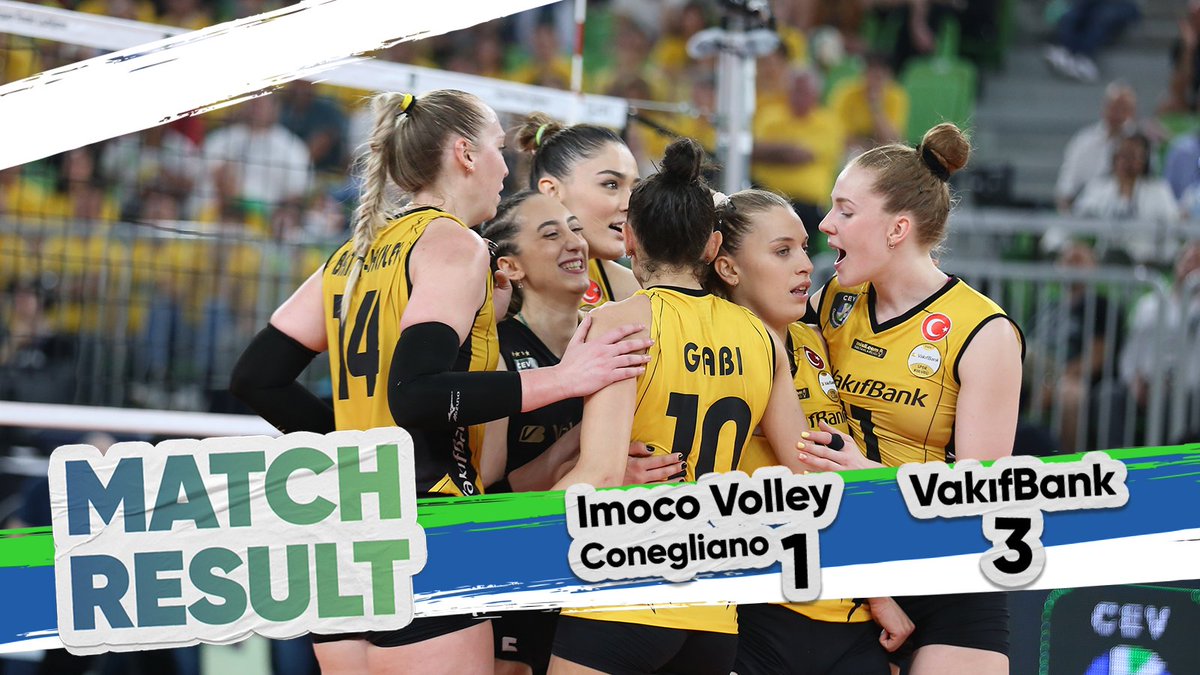 VakifBankSK's tweet photo. Avrupa'nın En Büyüğü VakıfBank 🏆🏆🏆🏆🏆
Match Result / Match Result⤵️
Imoco Volley Conegliano 1- 3 VakıfBank
SETLER: 22-25 / 21-25 / 25-23 / 21-25

#ForMore #VakifBankSK #VoleyBol #VolleyBall #CLVolleyW @CEVolleyball https://t.co/gWCa19BTrv