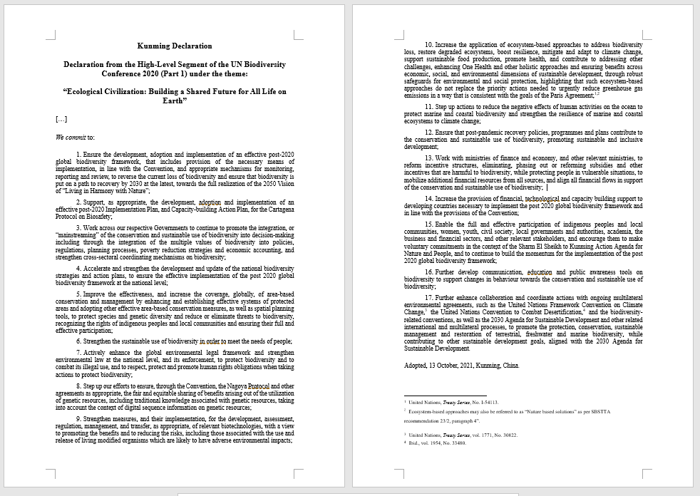 Laeti_Sieffert's tweet photo. DYK about the ministerial #Kunmingdeclaration endorsed last year?
On #BiodiversityDay2022 and in line with its call on 22 actions #ForNature, find out about these 17 #commitments:
👉https://t.co/sTi5tucXRO
@UNBiodiversity @UNEP @UNFCCC @UNCCD @MazzaTeresa11 @qhapaj @borrungles https://t.co/4Y3u05MT1V