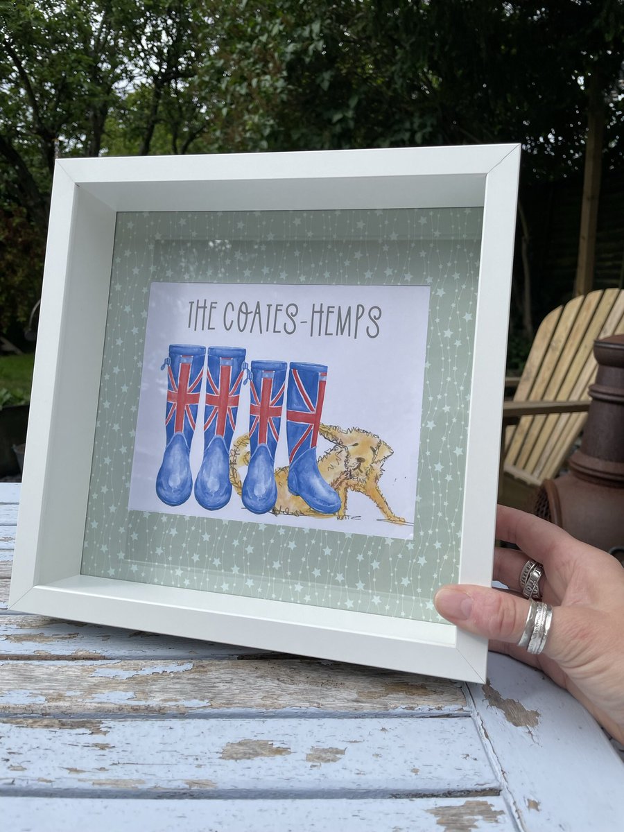 ShackRr's tweet photo. Welcome to RRs Shack personalised The Wellie Family pictures #welliefamily #watercolour #rrsshack #madeinworcester #getintouch https://t.co/NnNHEs95Ov