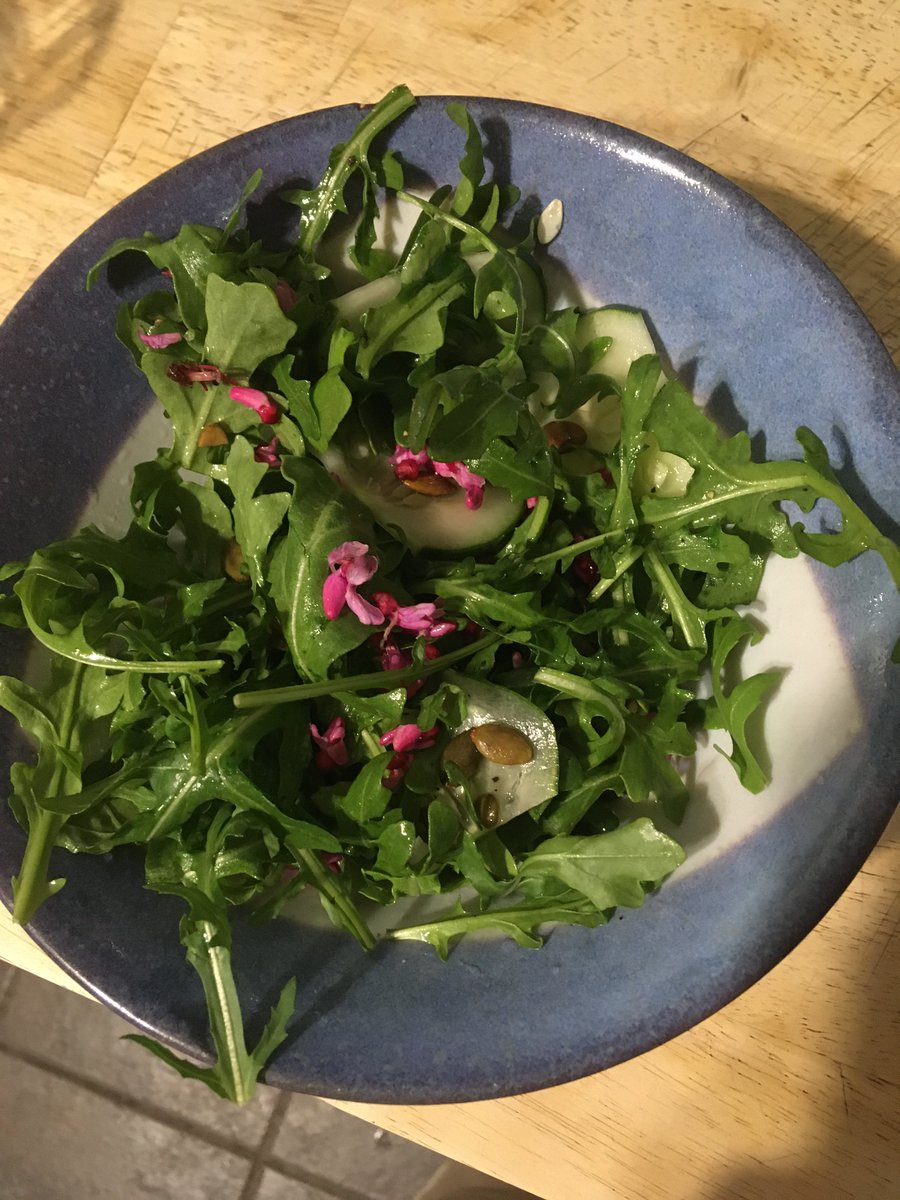 salad with redbud blossoms, from a couple weeks ago