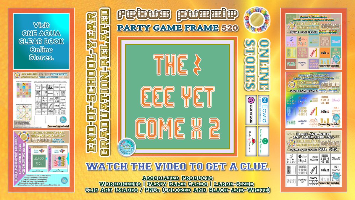 1aquaclearbook's tweet photo. CLUE? https://t.co/Kc1WAvaVfC
🥇#EndofSchoolYear &amp;🎓#Graduation #Rebus #Puzzle #Game #PNGs
*Also in #TaskCards &amp; #Worksheets
🌞https://t.co/tnzuTh0EM8
🌞https://t.co/O1K4xZY5m4
🌞https://t.co/ih1MYL3M2z
#EndofYear #SummerVacation #MathProcess #LogicalReasoning #English #Printable https://t.co/B7hadnNWep