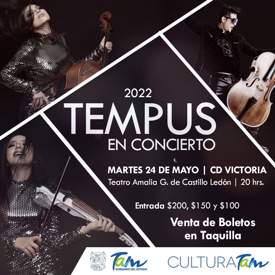 ITCATamaulipas's tweet photo. ¡@TempusQuartet en Ciudad Victoria! 🎻🎶

Goza de la fusión de música popular con toques electrónicos en el Teatro del @Cculturaltam el próximo martes 24 de mayo.

Boletos en taquilla del Teatro Amalia de lunes a viernes de 10:00 a 16:00 h https://t.co/BqK107xHLJ