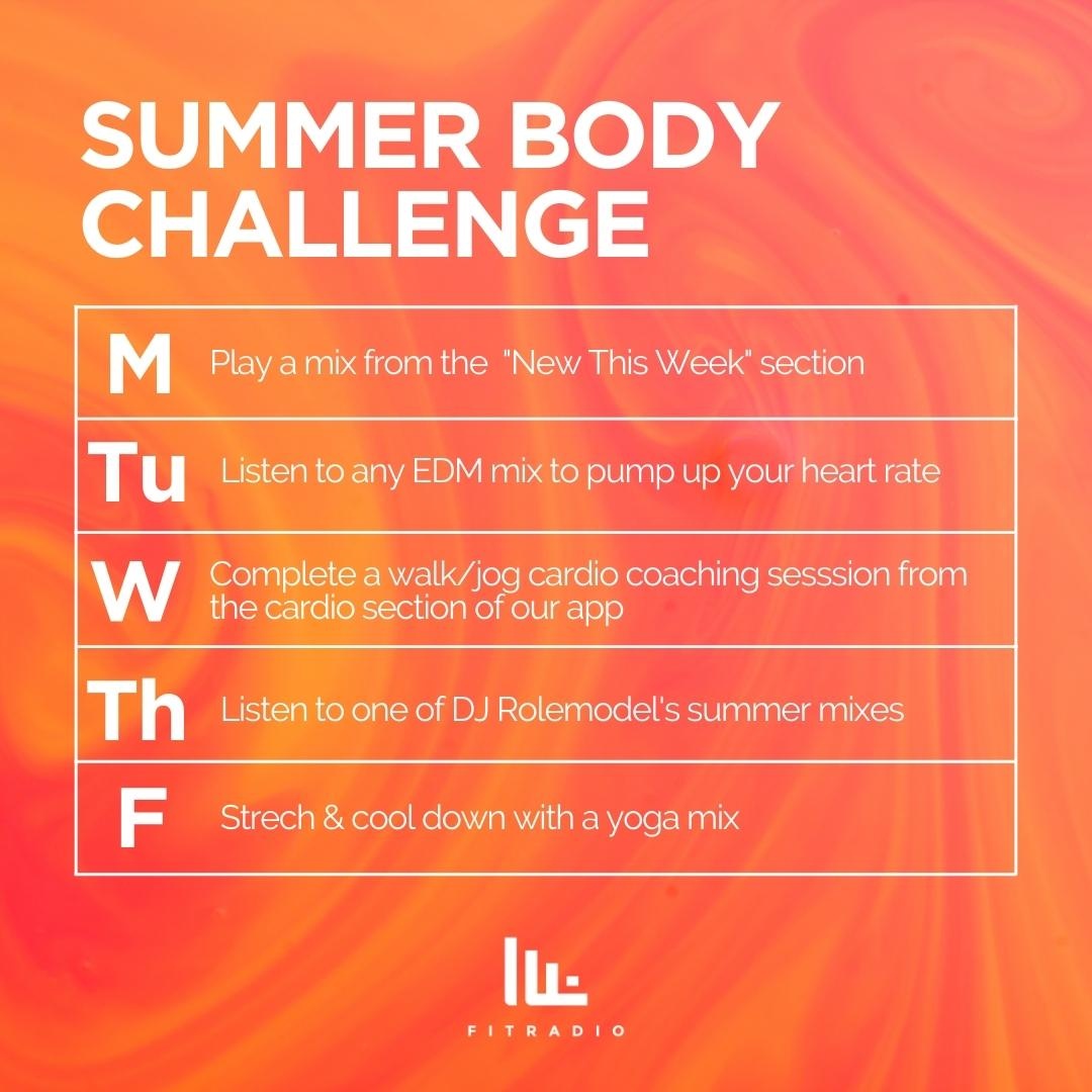 It's week 3 of our #FITRADIO Summer Body Challenge! Here's to another week of crushing it with new mixes and workouts.👏