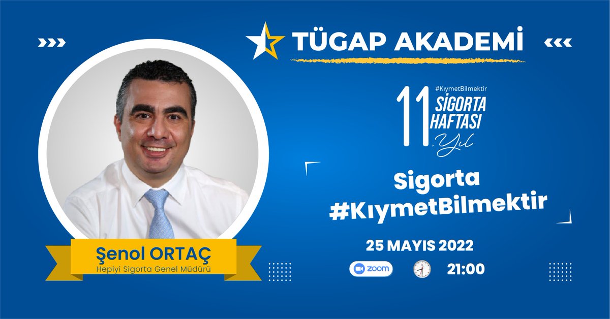Başkanımız Abdulcelil ALKIŞ’ın moderatörlüğünde Hepiyi Sigorta Genel Müdürü Sn.Şenol ORTAÇ bey ile kıymetli deneyimlerden istifade edebileceğimiz “ Sigorta #KıymetBilmektir “ konulu online zoom programımıza sigorta sektörüne ilgi duyan herkesi bekliyoruz.