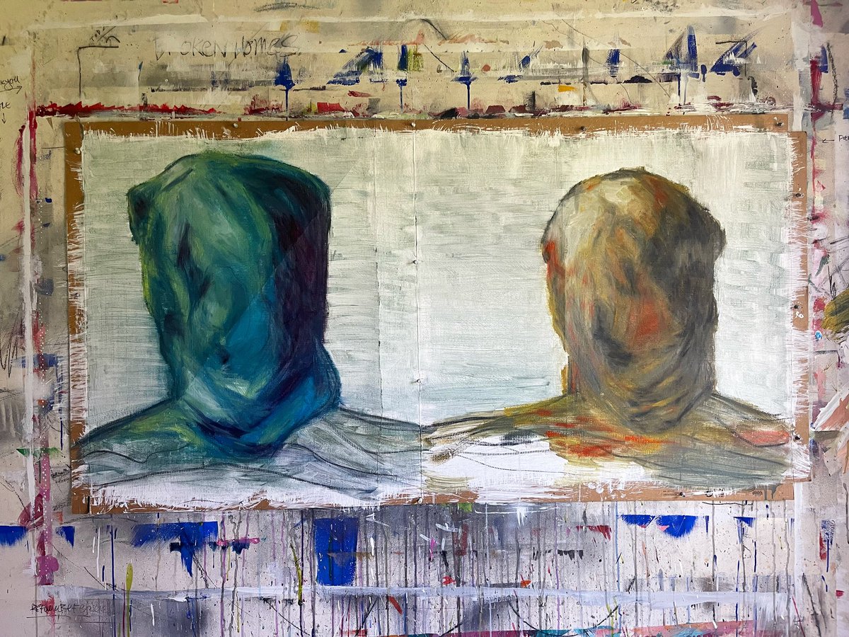 christoallegra's tweet photo. Bagman 1 & 2 (study), 50x30”, oil pastels on cardboard #funwithMARCO #programmaticpainting #oilpainting #painting #fungibletoken #PFP https://t.co/Eojp3tg459