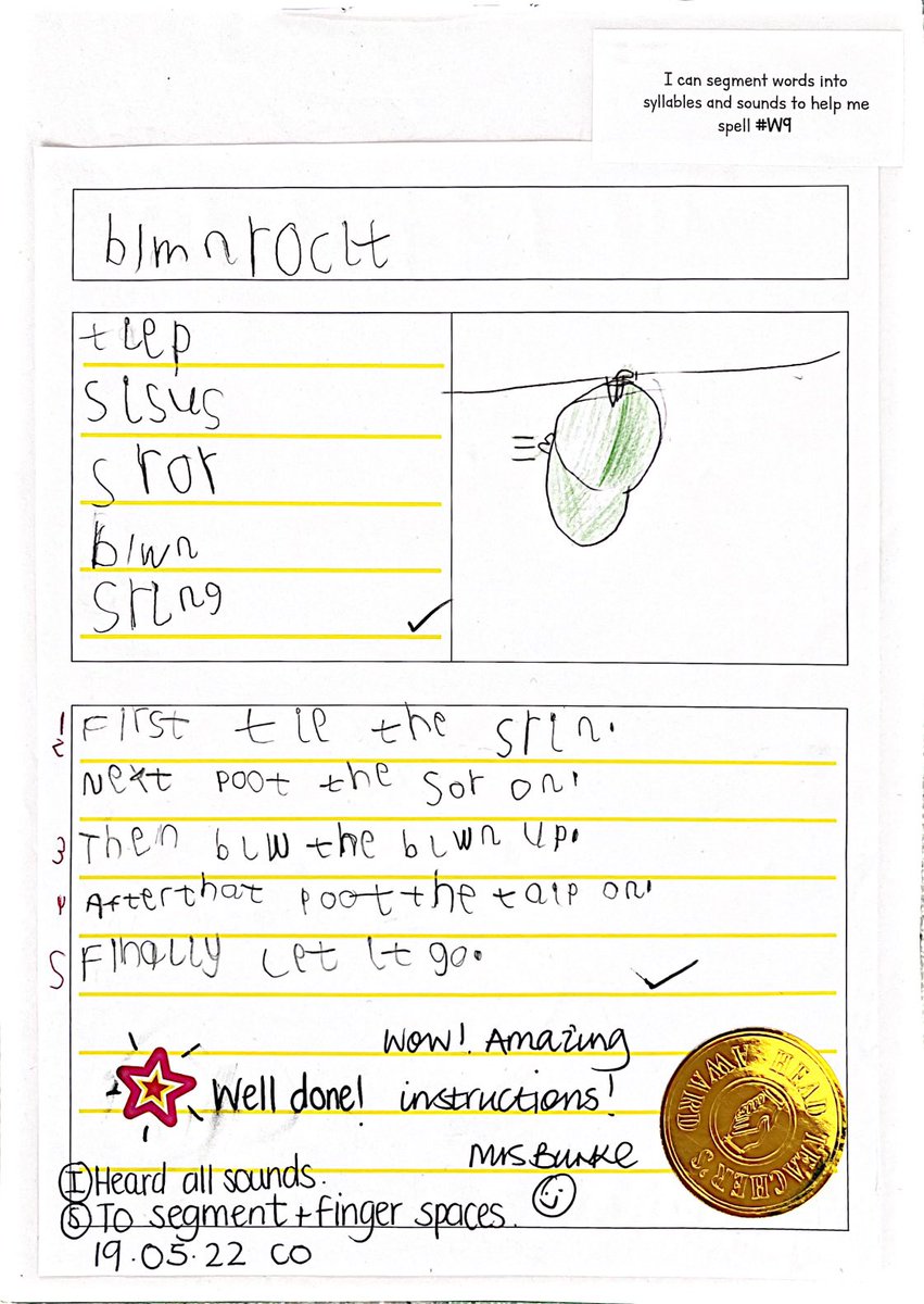 MissPhillipsMtn's tweet image. Some amazing instructions after making and testing our balloon 🎈 rockets 🚀. #STEMeducation #receptionwriting