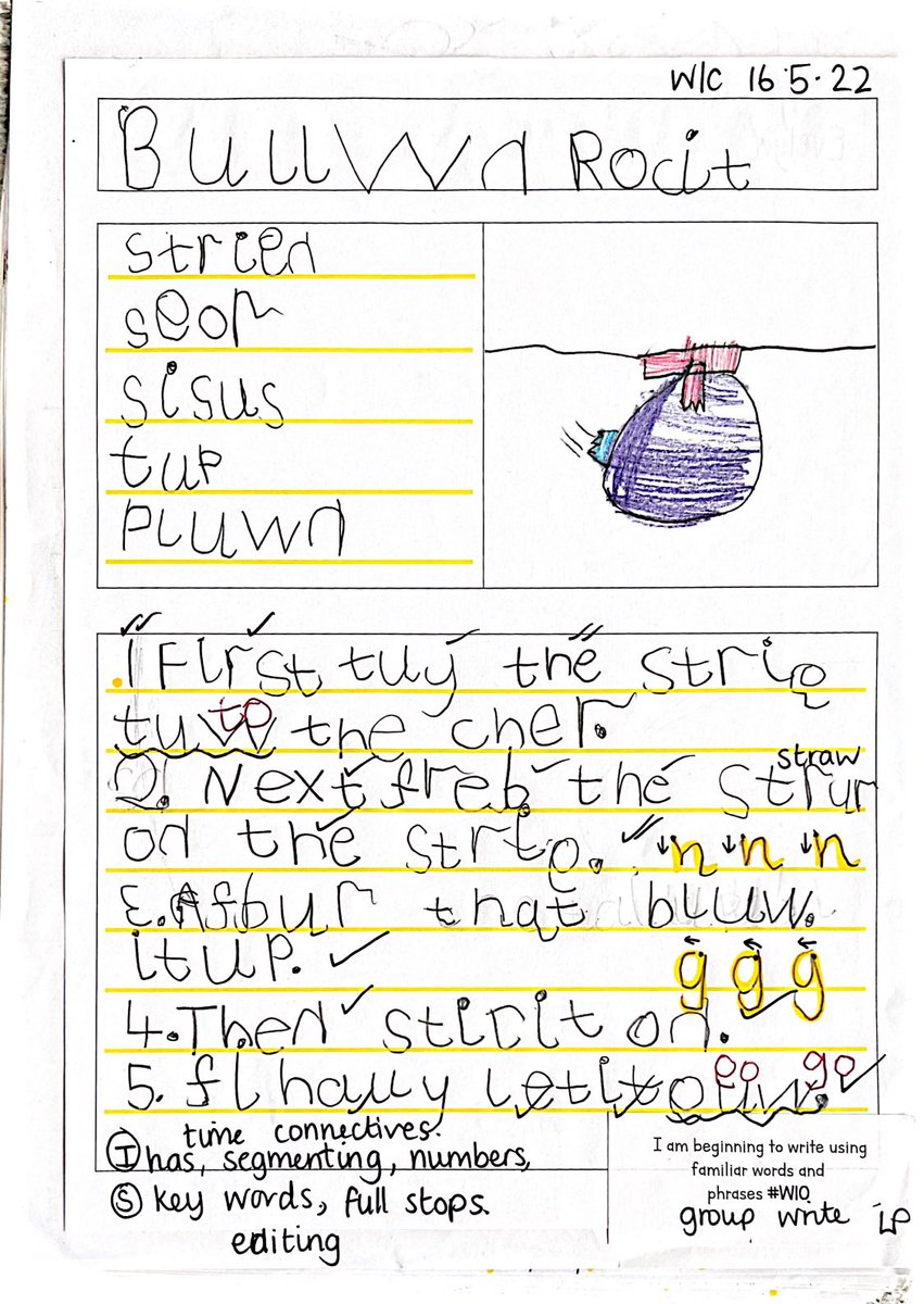 MissPhillipsMtn's tweet image. Some amazing instructions after making and testing our balloon 🎈 rockets 🚀. #STEMeducation #receptionwriting