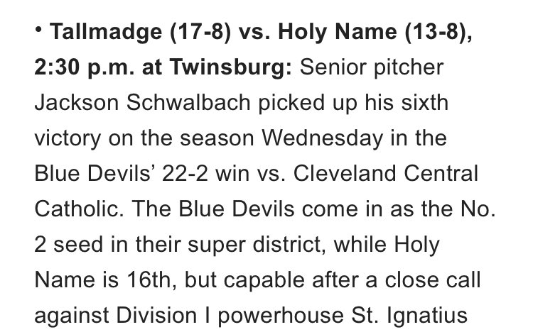 Holy Name Baseball tweet media