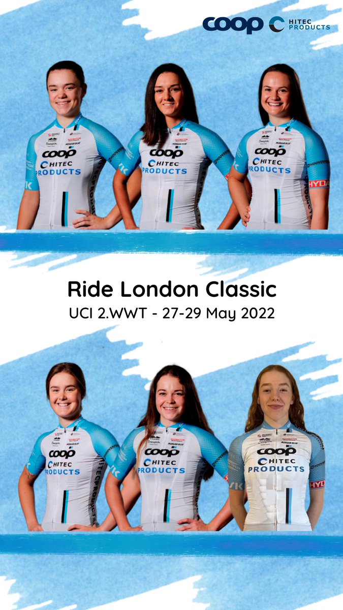 Team Coop - Hitec Products for the <a href="/RideLondon/">Ford RideLondon</a> (<a href="/UCI_WWT/">UCI_WWT</a>):

🇳🇴 <a href="/TveitNora/">Nora Tveit</a>
🇳🇱 <a href="/sylvie_swinkels/">Sylvie Swinkels</a> 
🇬🇧 <a href="/JessRoberts_99/">Jess Roberts</a>
🇳🇴 <a href="/perrifeldmann/">Pernille Feldmann</a> 
🇳🇱 <a href="/NicoleSteigenga/">NicoleSteigenga</a>
🇬🇧 <a href="/josienelsonx/">Josie Nelson</a> 

#RideLondon