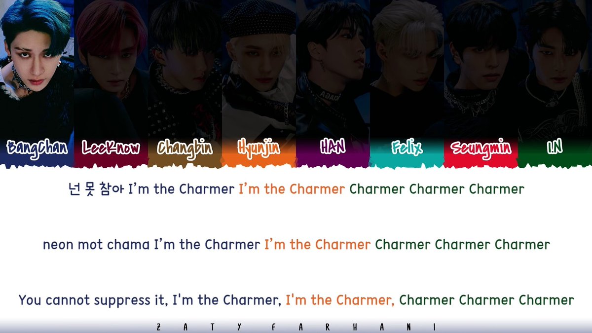 3.2 CHARMER↬ wordplay 참아 - charmer:└ 난 못 참아 (neon mot chama) - you can't resist└ i'm the charmer↬ lyrics "pigeons (...) follow me"└ adlib reminded of following pigeons↬ changbin's beatbox-like rap