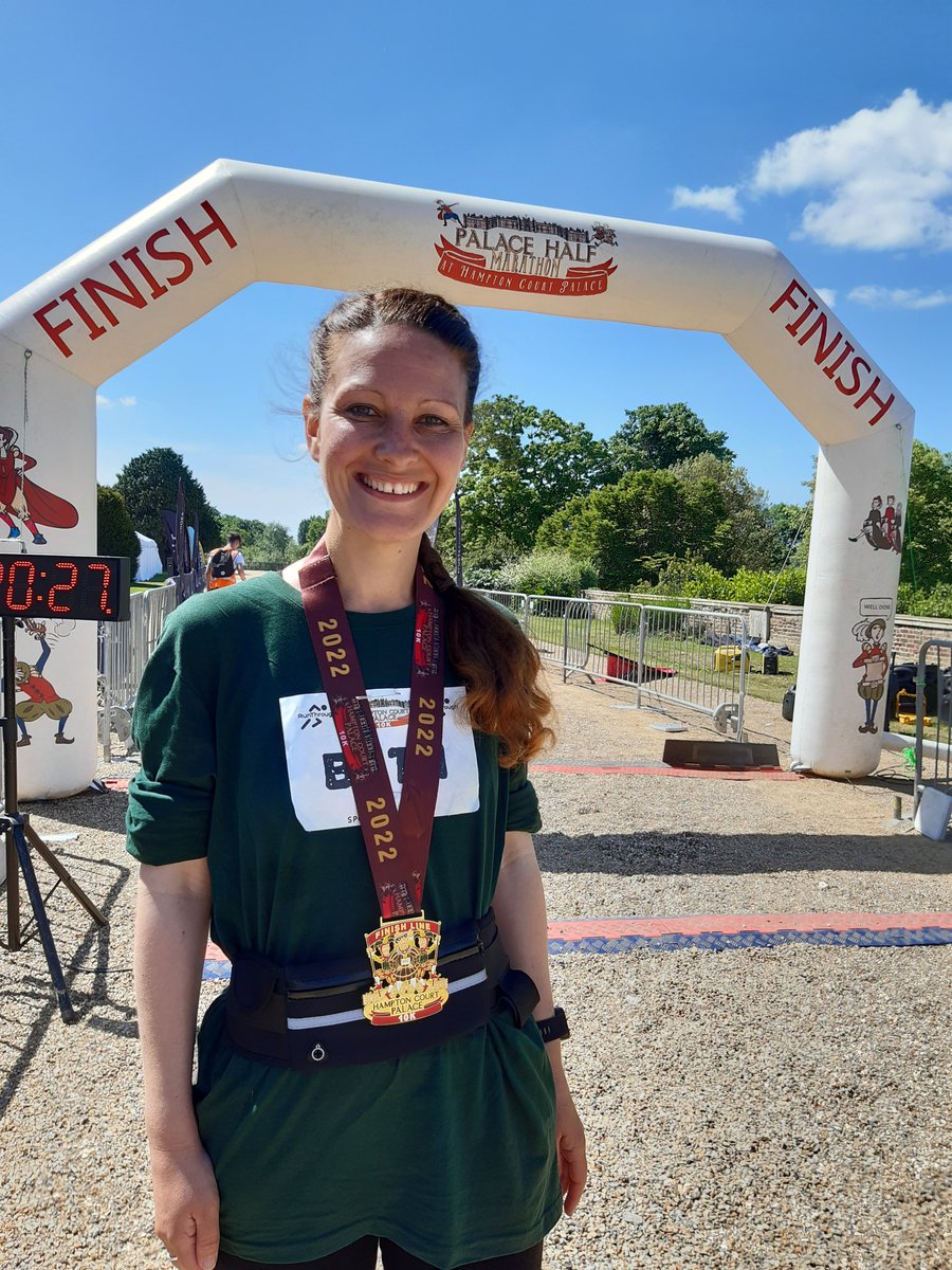 Took part in the #HamptonCourtPalace10K this morning!  Fantastic event!  Amazing atmosphere!  So proud to have my first ever sports medal!
  
#Palace10K #RunThroughUK #RunThrough <a href="/HRP_palaces/">Historic Royal Palaces</a>