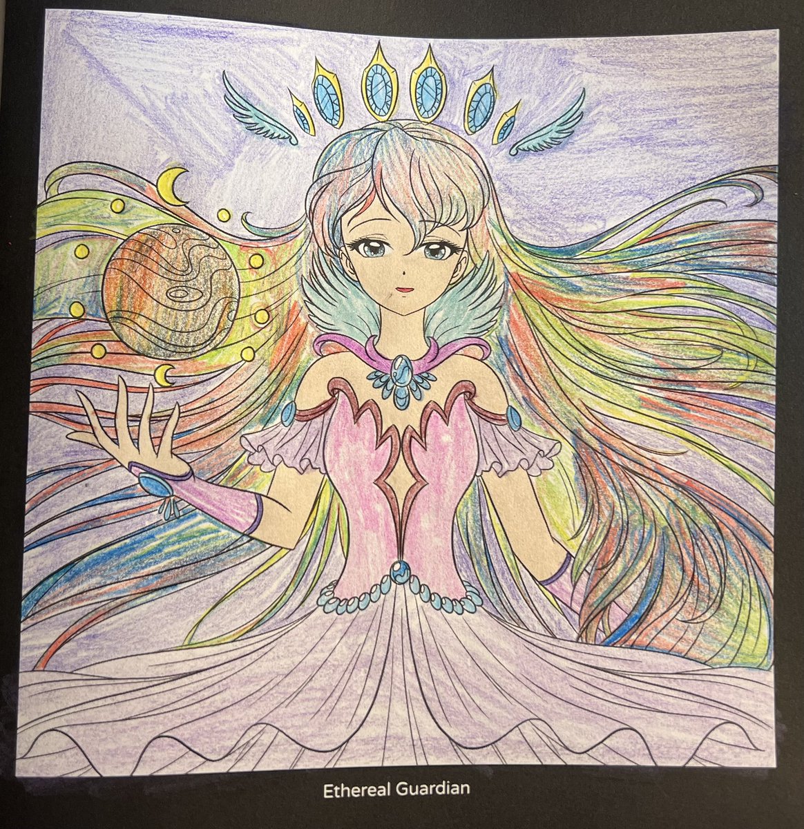 RAQSkylar6's tweet image. I’m coloring the hair rainbow and the girl colorful. #digitalart #digitalcoloringbook #coloringbook #meiyuart #art #myart
