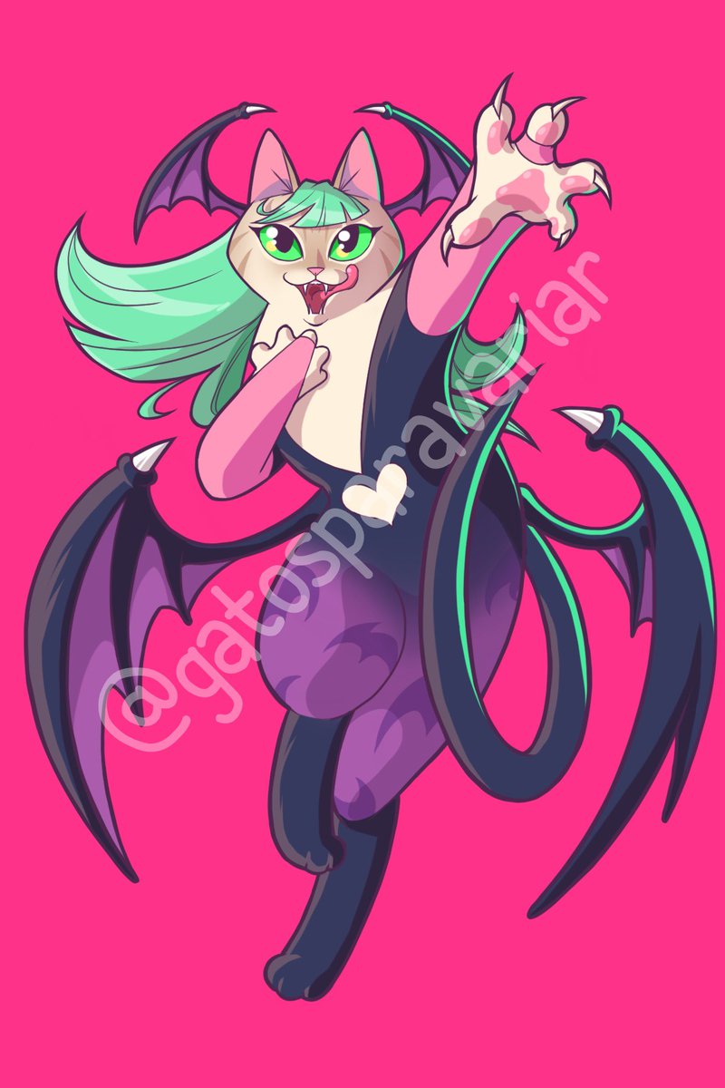agathosvay's tweet photo. Morricat #darkstalkers https://t.co/GtBLfmf5Bl