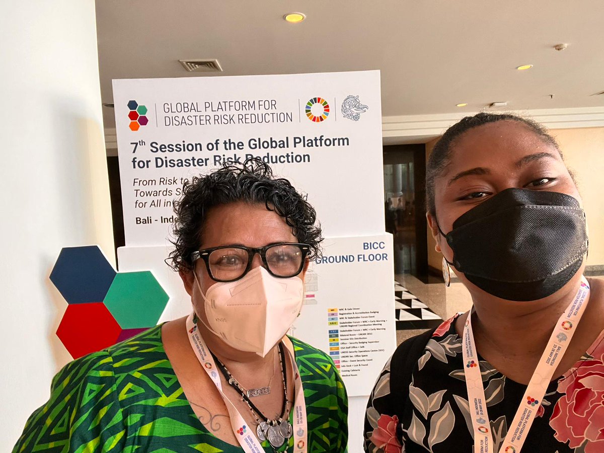 STPCoalitionPac's tweet photo. Today @stuffandhearts & @sharonfiji have joined the 3rd #MHEW Conference ahead of 7th #GPDRR2022. Solutions from our innovative #POWERsystems - Pacific Owned #WomenLed #EW #Reisilience systems will be highlighted in a session on #riskinformation https://t.co/0Ag8sMLguF