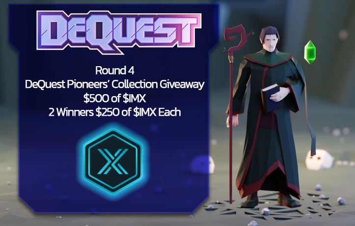 Dequest_io's tweet photo. ⚔️Pioneers’ Giveaway ROUND 4⚔️
Let’s unite all the gamers!
$500 $IMX - 2 Winners
1⃣Mint the Pioneers’ collection
2⃣Follow +❤️ + 🔁 + comment
3⃣Comment with a meme &amp; tag 3 frens
4⃣Join our Discord

Gaming is lifestyle!🎮

#Crypto #Play2earn #giveaway #NFTdrops #SBT #NFTGiveaways https://t.co/MO8aEK9WAz