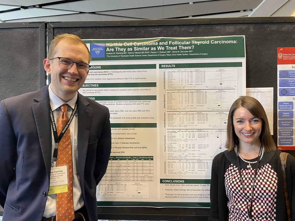 Andrew M. Fleming, MD (@andrewflemingmd) on Twitter photo Enjoyed having the opportunity to present our research on Hürthle cell carcinoma at #AAES2022! Thanks to the society and my Memphis Surgery mentor <a href="/oliviamdmd/">Olivia DeLozier</a> for the support!
<a href="/TheAAES/">American Association of Endocrine Surgeons</a> <a href="/UTHSC_Cancer/">UTHSC Center for Cancer Research</a> <a href="/UTHSCResearch/">UTHSC Research</a> @UTHSCSurgery Enjoyed having the opportunity to present our research on Hürthle cell carcinoma at #AAES2022! Thanks to the society and my Memphis Surgery mentor <a href="/oliviamdmd/">Olivia DeLozier</a> for the support!
<a href="/TheAAES/">American Association of Endocrine Surgeons</a> <a href="/UTHSC_Cancer/">UTHSC Center for Cancer Research</a> <a href="/UTHSCResearch/">UTHSC Research</a> @UTHSCSurgery