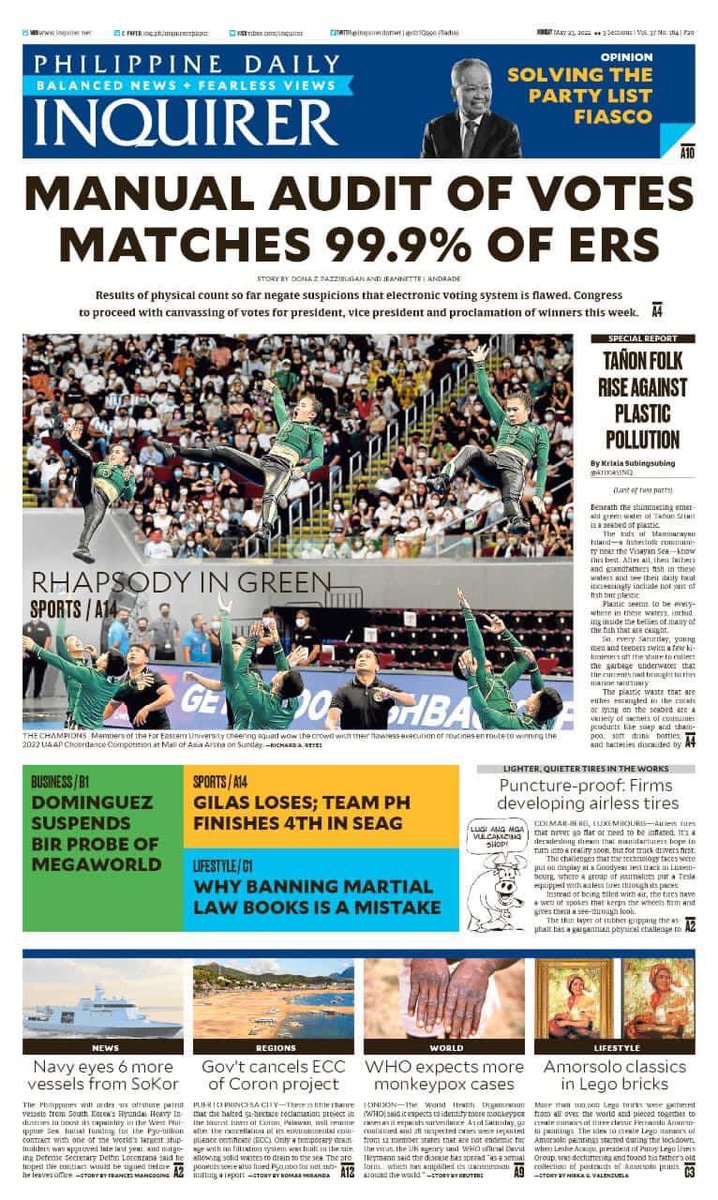 It just hits different..

FEU Cheering Squad 
#UAAPSeason84 Cheerdance Competition CHAMPION
Up, front and center on the major dailies.
#WeWillRockFEU #ChamFEUns