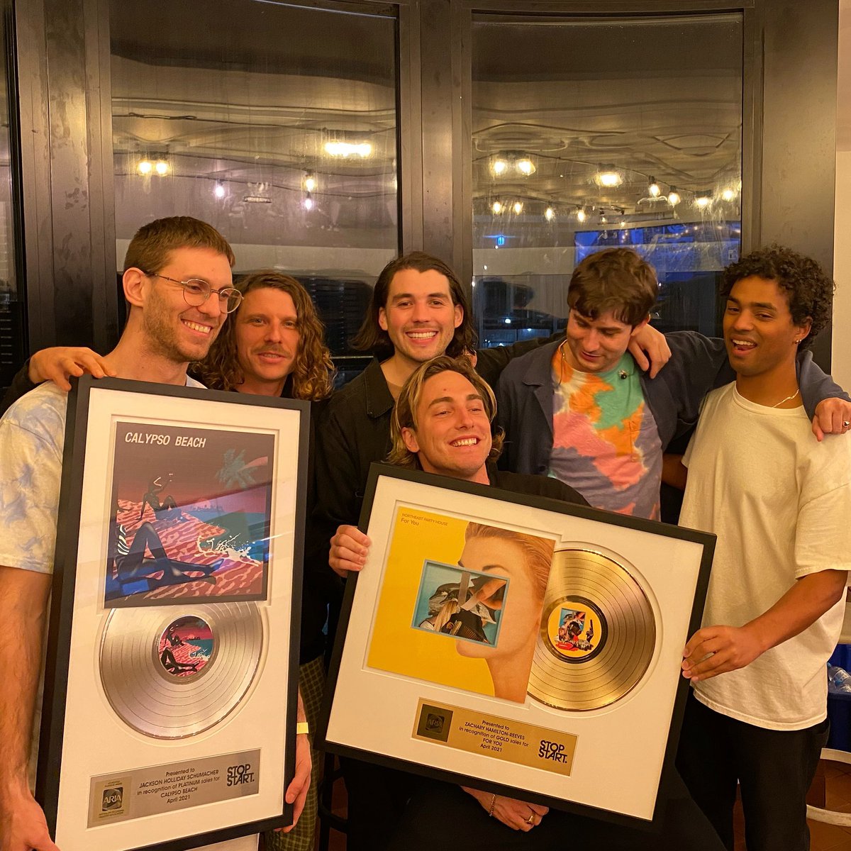 💿 PLATINUM &amp; GOLD BABY!!! 📀
Calypso Beach &amp; For You 🍾 bloody stoked! 💓 thnx to everyone for listening to and buying our music and to everyone involved in the creation of these tracks, especially our manager <a href="/andybryan66/">andy</a> who surprised us with these plaques over the weekend! Xx