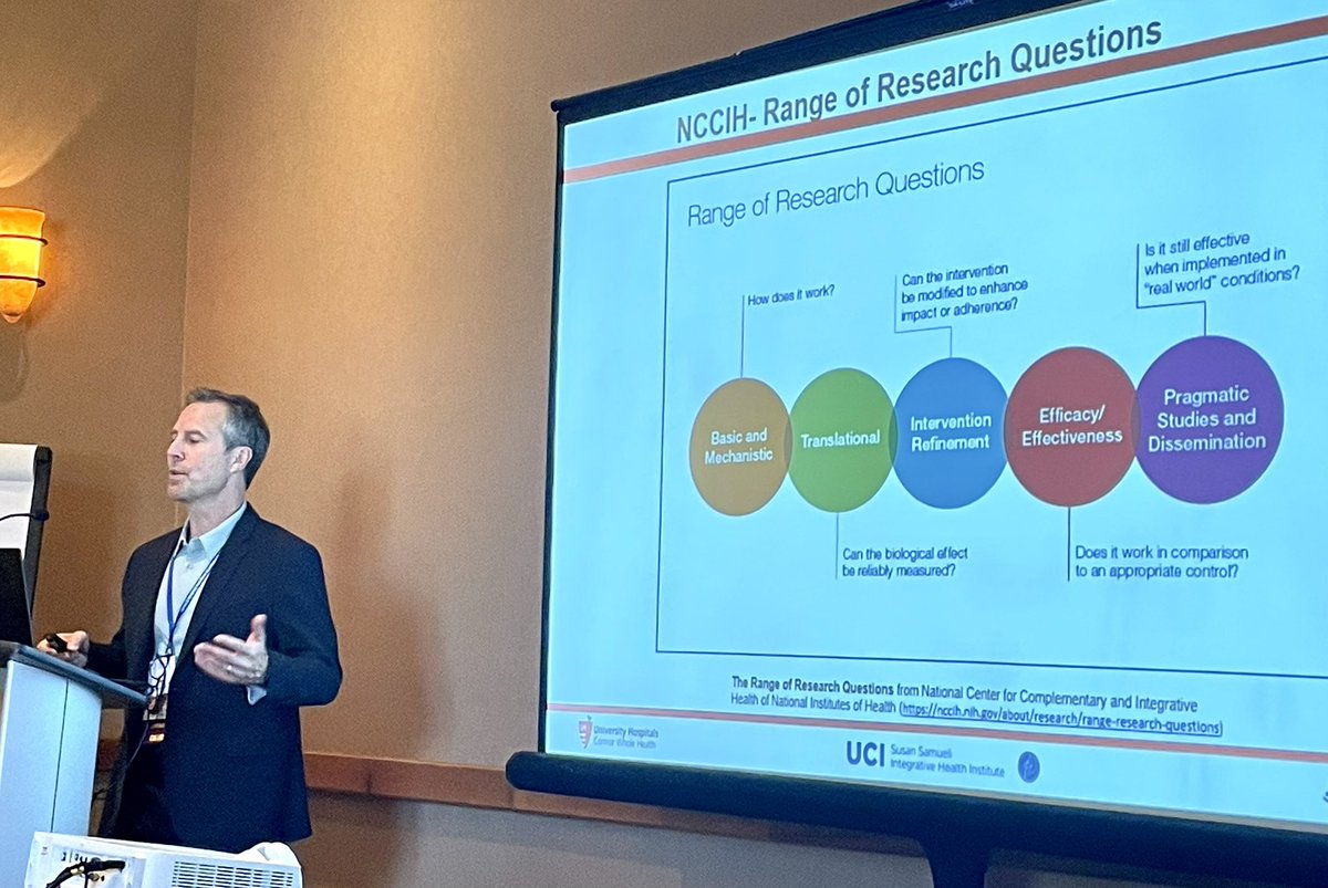 Made it to @imconsortium #icimh2022! Listening to @jdusekphd talk about #practiceBasedResearch, near and dear to my heart as it fits with our #PatientOrientedResearch and #knowledgetranslation mandates @Integrativeonc