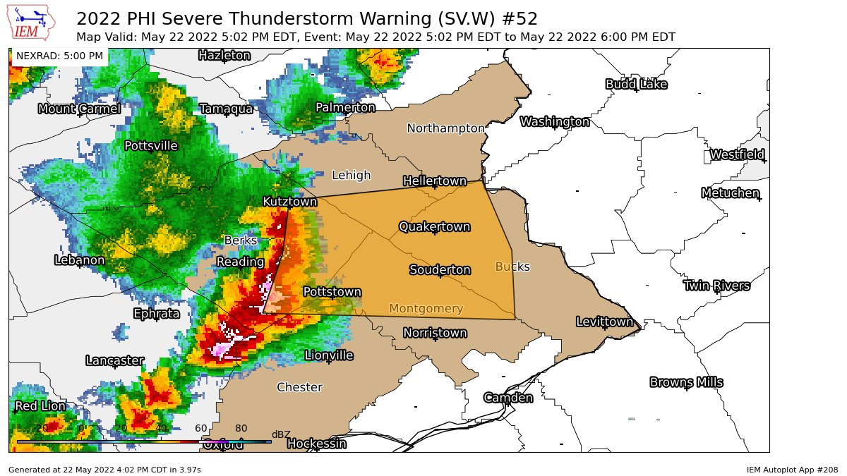 New York Metro Weather on Twitter "PHI issues Severe Thunderstorm