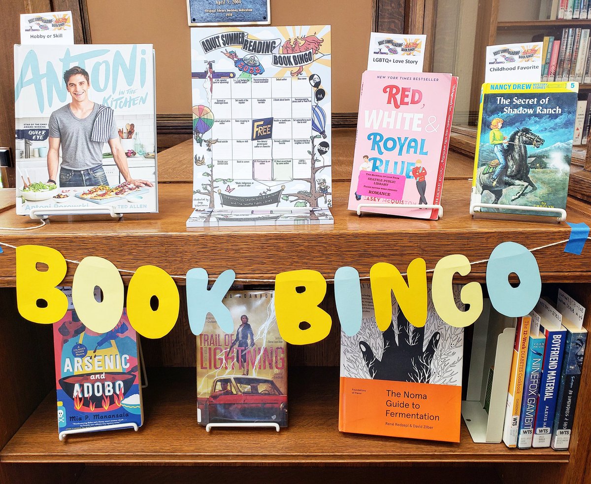 Book Bingo Display at The West  Seattle Branch 
.
.
#bookbingo #summerreading #reading #books #library #librarydisplay #bookbingonw2022 @SPLBuzz @SeaArtsLectures @SeaNeighborhood @westseattleblog