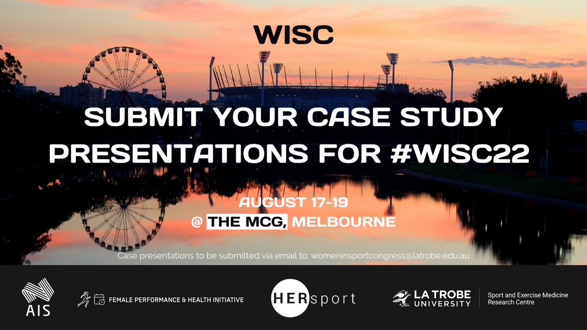 📢 Practitioners &amp; clinicians, submit a case study for presentation at #WISC22

Share your idea, initiative, intervention, or project designed to address a problem/gap in your setting. It doesn't have to be research based!

Read more on submissions here 👉 womeninsportcongress.org.au/abstracts