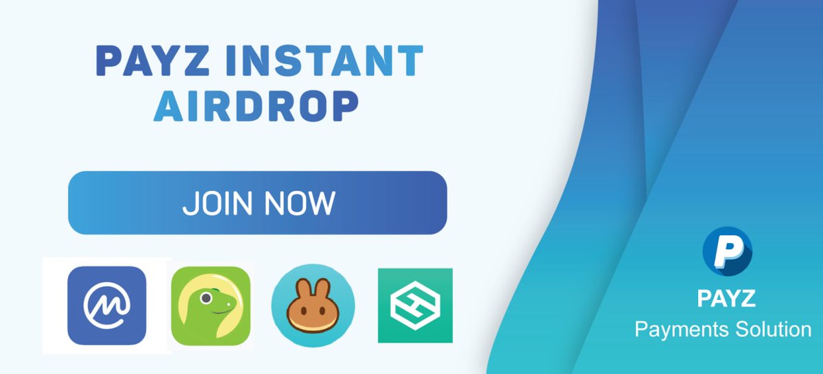 💠 Announcing PAYZ Instant Airdrop, Take part now and get $20 worth of $PAYZ tokens!

🔗 Airdrop participation link
t.me/PayzAirdrop_bo…

🔹Also get 2 PAYZ Tokens ($4) for each referral

✅ You can withdraw your earning instantly

#PAYZ #PayzPayments #Airdrop #PayzAirdrop