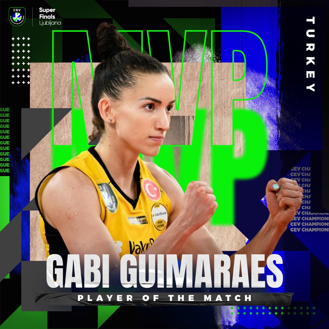 👏Presenting you the MVP of the Women's Super Final - Gabi Guimaraes of <a href="/VakifBankSK/">VakıfBank Spor Kulübü</a> 🇹🇷

#SuperFinalsLjubljana #CEV #EuropeanVolleyball