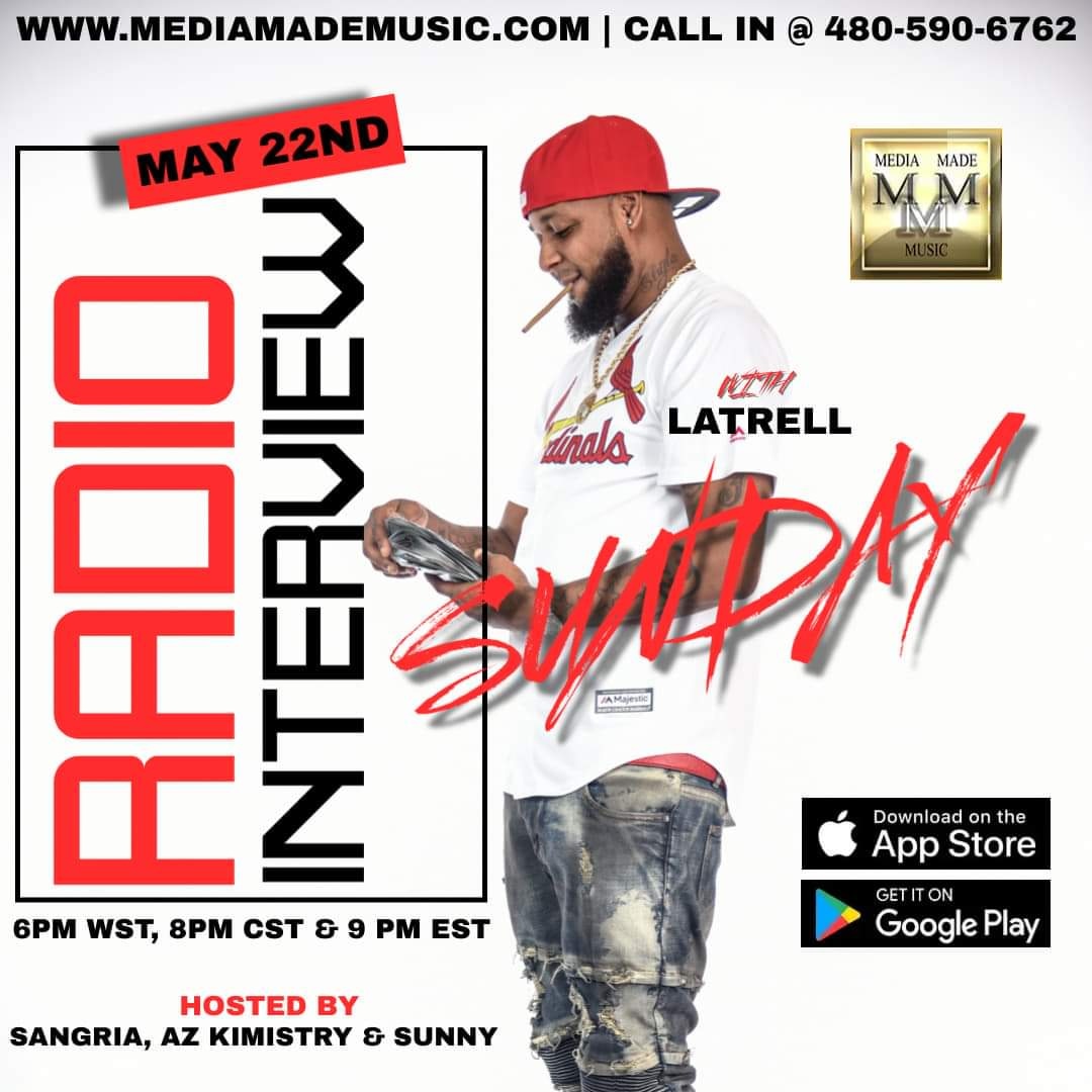 SmillsMedia's tweet photo. Tonight we will be interviewing STL Hip Hop artist @_trell3600 🔥🔥
6PM WST, 8PM CST & 9PM EST
Tune in as he shares his story!
Hosted By: @San_Lawrence , AZ Kimistry & @MsSunny314
#mediamademagazine
#mediamademusic
#smillsmedia
#radiointerview
#stl
#latrell
#hiphop https://t.co/YSCLG4uPK8