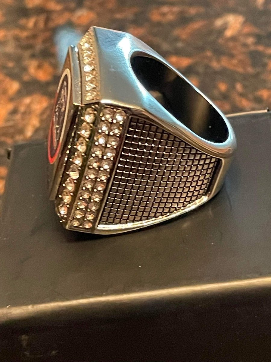 I present to you the Champions Ring for #BGE2KC <a href="/PUBG_US/">PUBG: BATTLEGROUNDS US</a>  Lan event! Who wouldn’t want to bring this Ice home! 🔥 
<a href="/Alpine_Cannabis/">Alpine Dispensary</a>  <a href="/WeAreJuJu/">JuJu® Energy</a>  <a href="/gamergoo/">Ghost of Gamer Goo 👻</a>  <a href="/JohnnysTaverns/">Johnny’s Tavern</a>