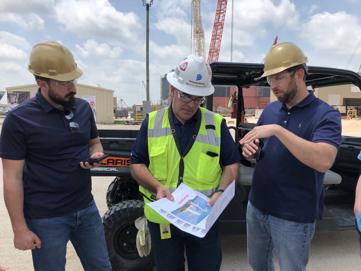 USCleanPower's tweet photo. This week several #CLEANPOWER2022 attendees extended their stay in Texas to tour the shipyard where construction work is underway on the Charybdis Wind Turbine Installation Vessel. Thank you to our sponsor @Vestas & @DominionEnergy & Keppel for hosting the group in Brownsville. https://t.co/mtSWW82V6k