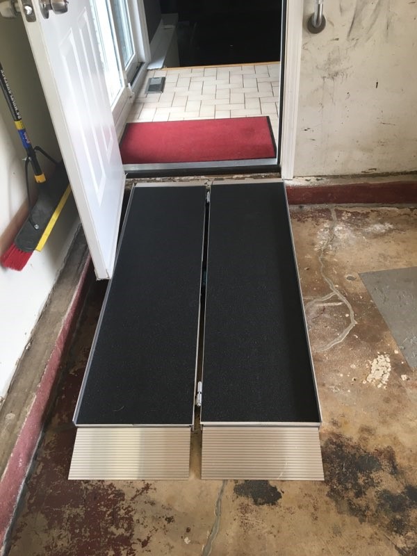 KasperRick's tweet photo. As a short term solution for mobility needs, we rent portable ramps like the one above which is an APD portable ramp in Downers Grove. Reach out to us at 708-968-1250 for any mobility needs. #101mobility https://t.co/wo2vNE8tJB