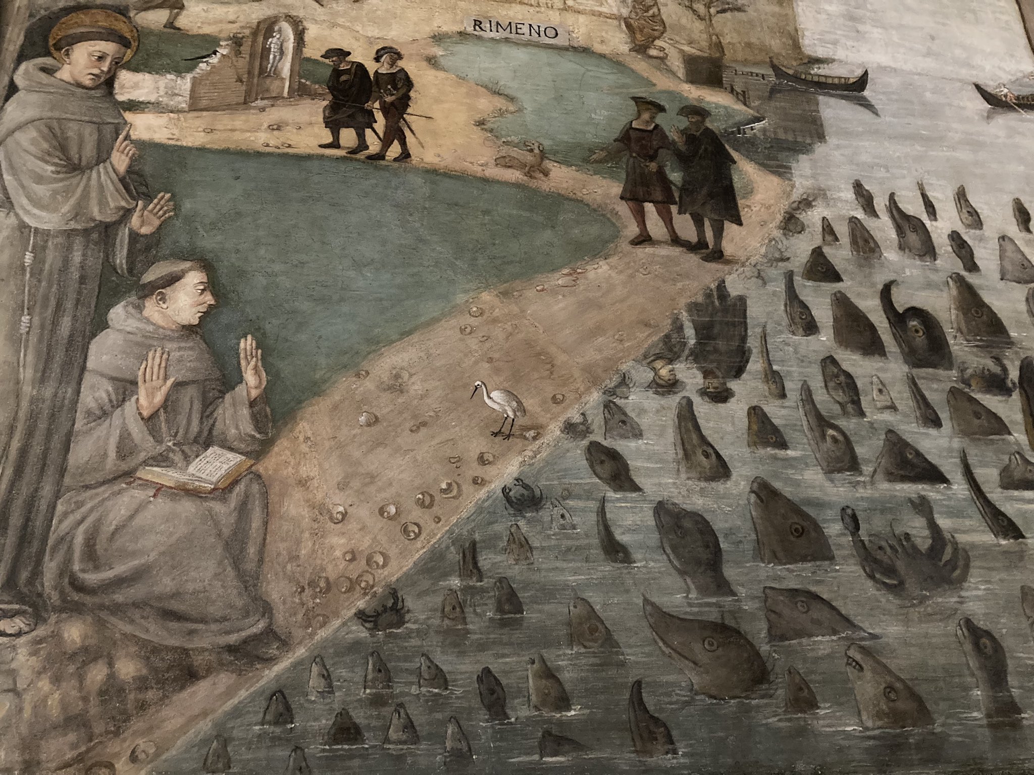 Robert Stagg on X: A 16thC fresco of St Anthony preaching to fish