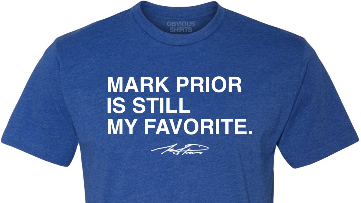obvious_shirts's tweet photo. Mark Prior made his major league debut 20 years ago today (and the Cubs won) so it’s only right we drop his collection. #MarkPriorForever
LINK: https://t.co/yroqIytibM https://t.co/wWIFpa6MRm