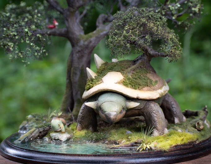 ポケモン ナエトル親子 のリアルジオラマ まるで生きているかのよう おたくま経済新聞