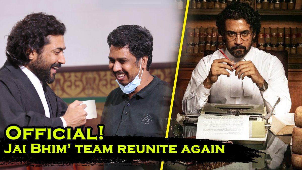 DreamsFilmy's tweet photo. Official! Jai Bhim' team reunite again | suriya | TG Gnanavel | hot cine... https://t.co/TMjgXJDsZf via @YouTube @Suriya_offl https://t.co/hOYyJryPVk