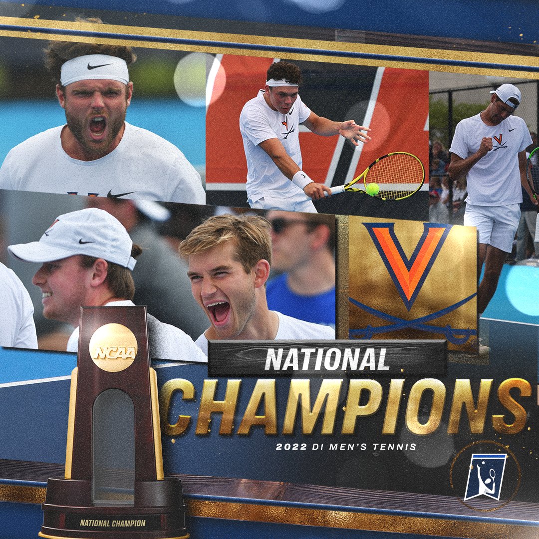NCAATennis's tweet photo. 𝟐𝟎𝟐𝟐 𝐍𝐚𝐭𝐢𝐨𝐧𝐚𝐥 𝐂𝐡𝐚𝐦𝐩𝐢𝐨𝐧𝐬 ⚔️

@UVAMensTennis wins it 4-0!

#NCAATennis https://t.co/n8Hszpbfoe